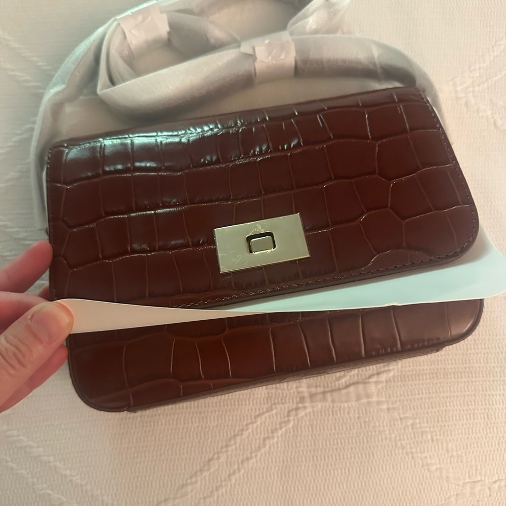 J Crew Edie Croc crossbody